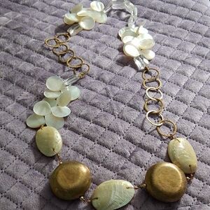 Chic Gold and Cream Shell Necklace